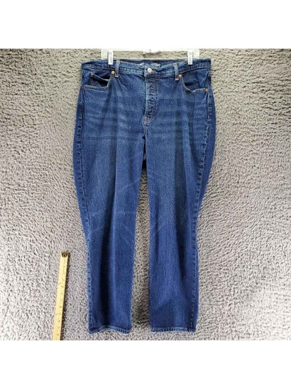 Old Navy Jeans Womens 16 Blue Slouchy Straight Stretch Denim *Read*